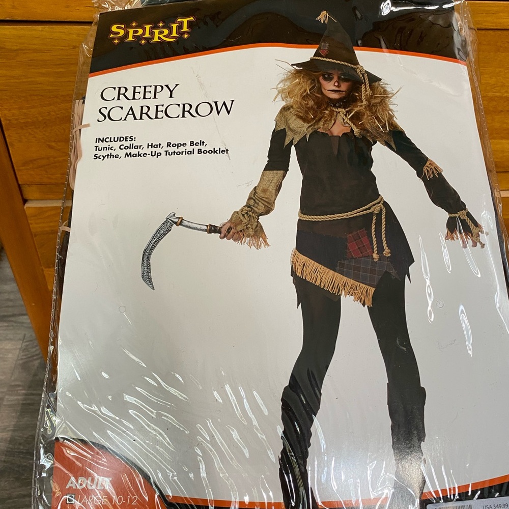 Scarecrow Costume Spirit Halloween Creepy Scarecrow Women’s Size Large